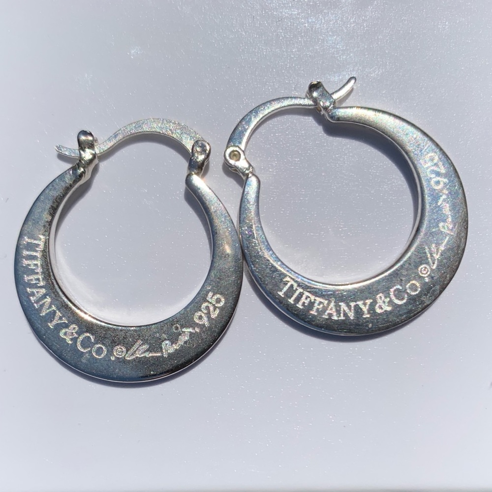 TIFFANY HOOP EARRINGS - STERLING SILVER